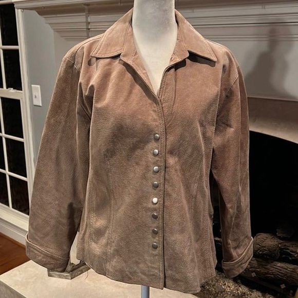 Coldwater Creek leather jacket size large. - Picture 1 of 5
